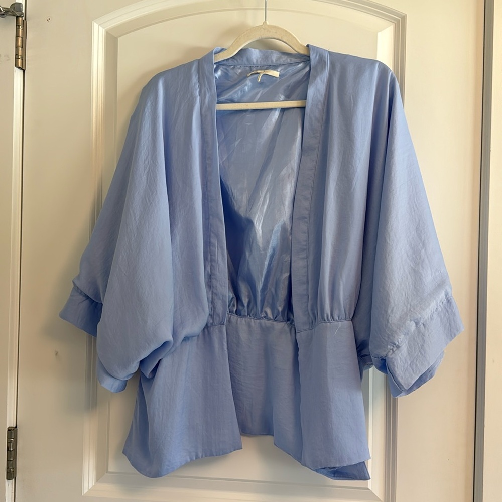 Stunning sky blue kimono style jacket, never worn